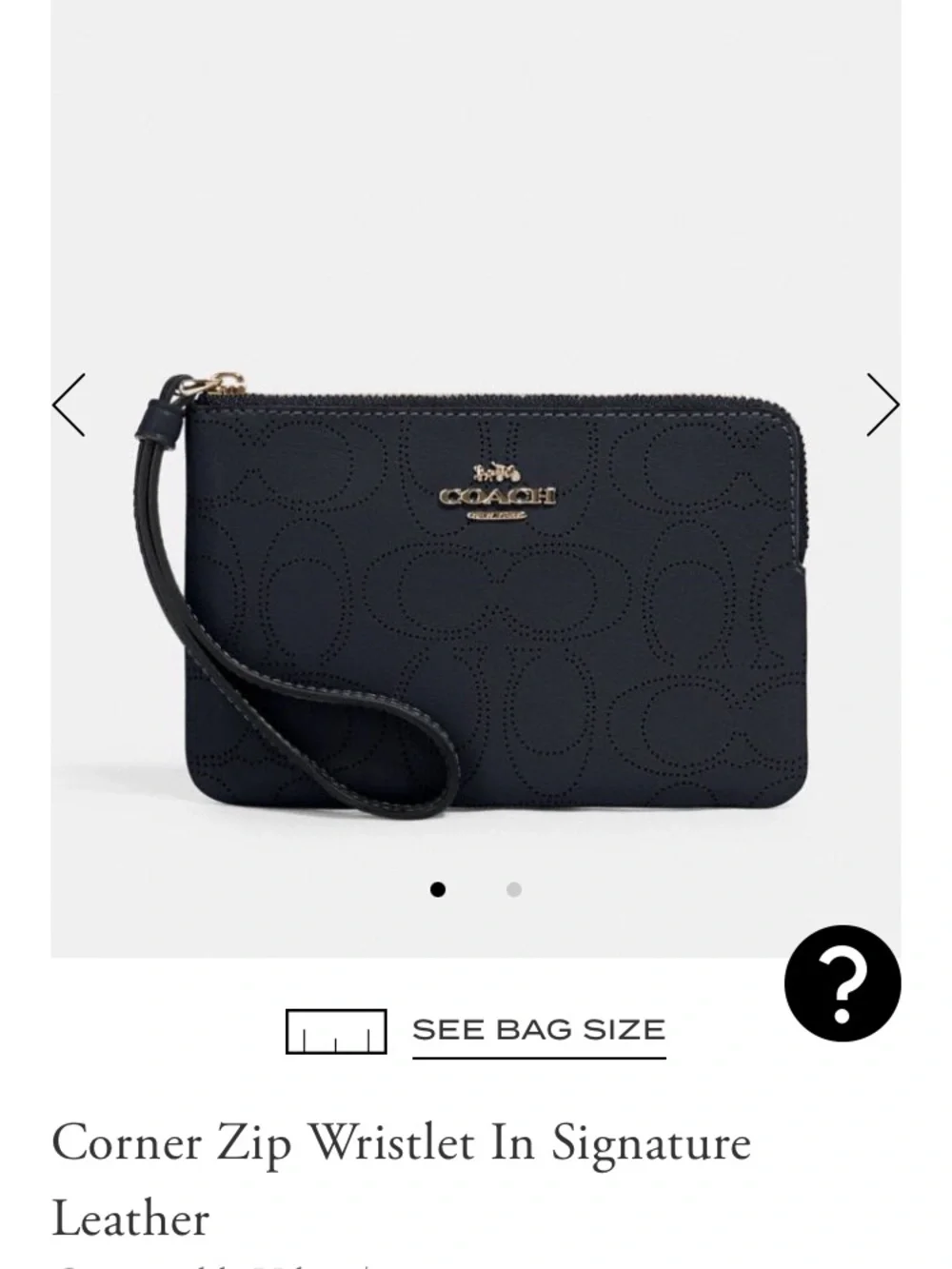 Coach Outlet Corner Zip Wristlet in Signature Leather